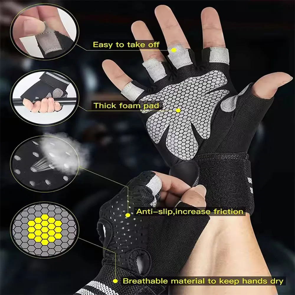 1Pair Half Finger Gym Fitness  - đánh giá và giá Crossfit Workout Gear